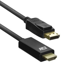 ACT DisplayPort naar HDMI adapterkabel, 1.8 m 3840 x 2160 (4K) @ 30Hz