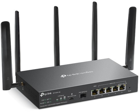 TP-Link Omada ER706W-4G AX-300 draadloze router Gigabit Ethernet Dual-band (2.4 GHz / 5 GHz) Zwart-3